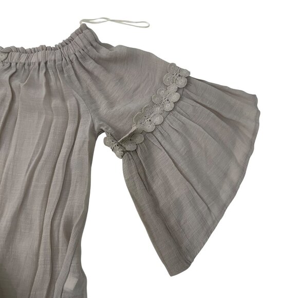 Melissa Paige Women Off-The-Shoulder Blouse Crochet Details SZ S Flared Sleeve - Picture 9 of 13